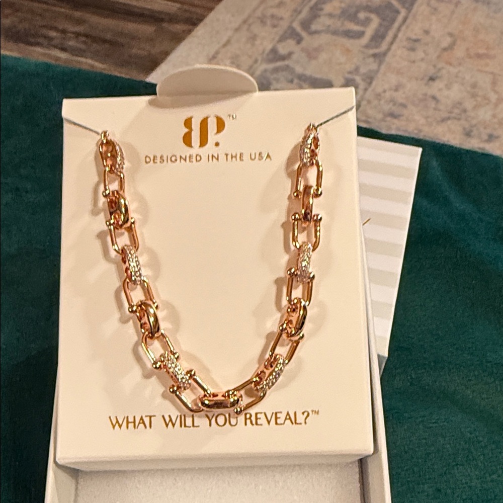 Chunky Rose Gold Link Bracelet with Pavé Detailing